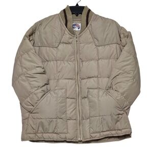 VTG Miller Outerwear Down Puffer Western Jacket Tan Quilted Size 42 Made in USA